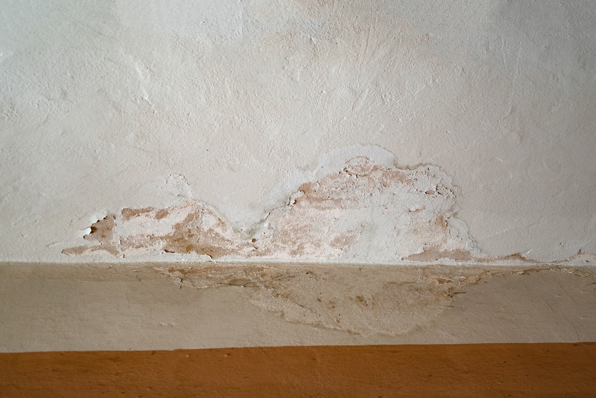 %titre de l'article% Mur ancien abîmé par l'humidité, à retaper