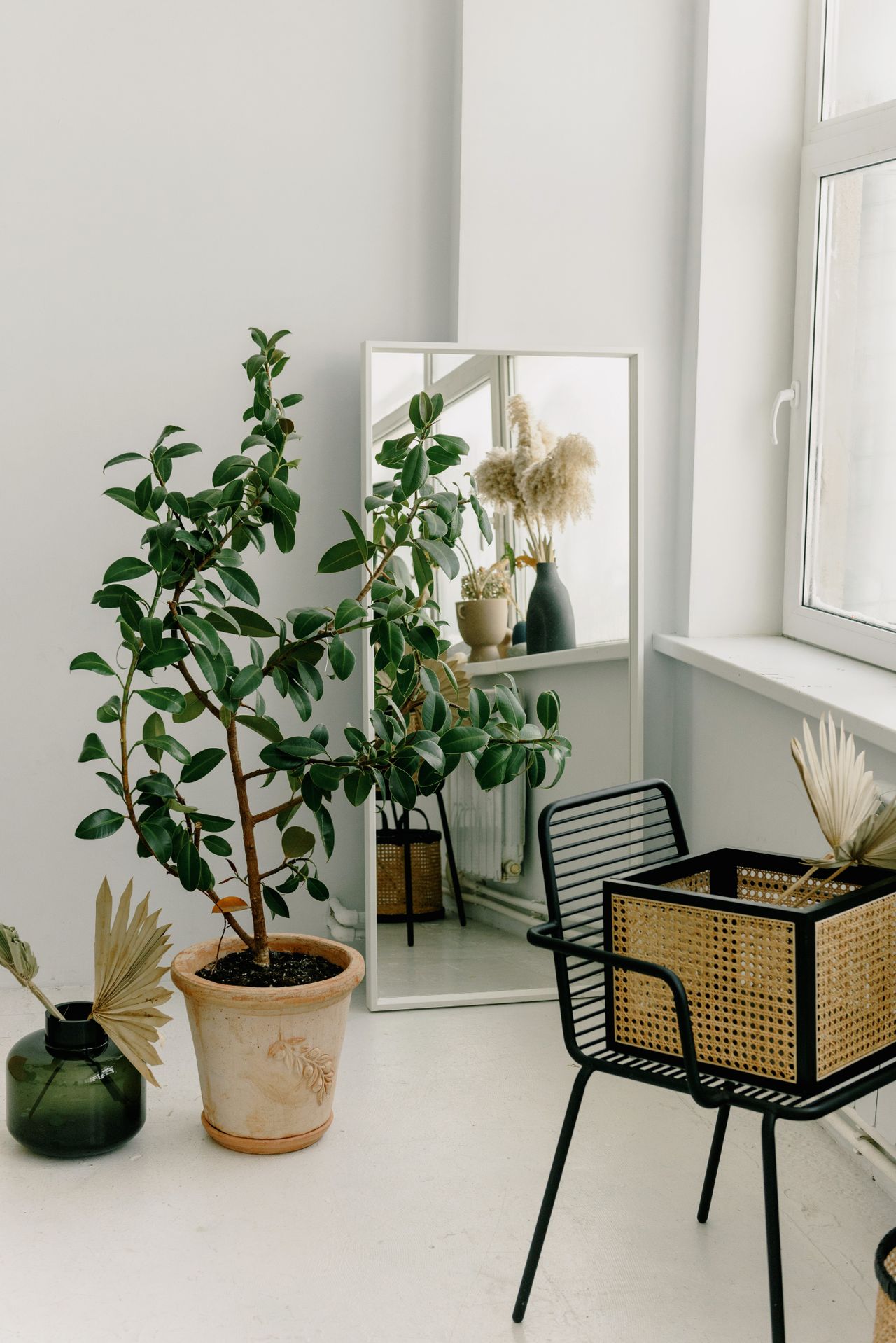 %titre de l'article% Intérieur lumineux et aéré avec des plantes, propice à un air sain